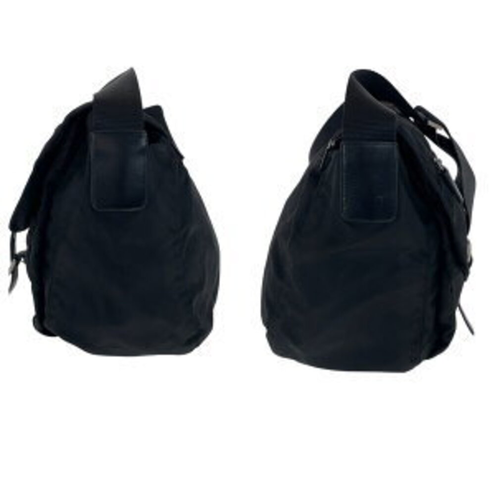 Prada messenger logo Tessuto shoulder plate bag leather nylon black triangular - Picture 8 of 10